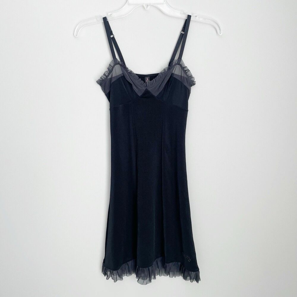Victoria's Secret Size S Sexy Little Things Black Ruffle Dress Lingerie Sleep